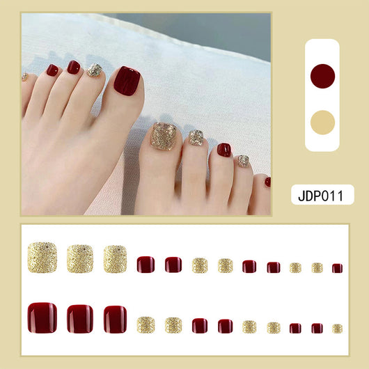 Adhesivos de Uñas Rojo Vino - Diseño Acabado Profesional - Image 8
