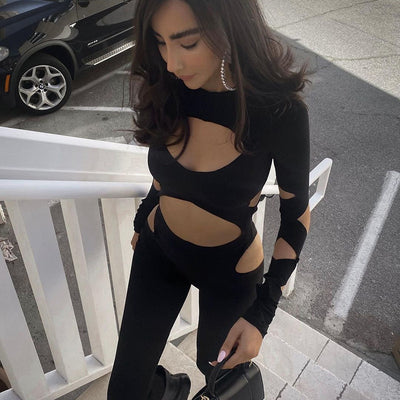 Jumpsuit Casual con Detalles Rotos y Escotes para Mujer - Image 13
