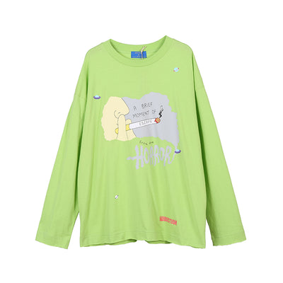 Playera de Manga Larga Estampado Cartoon 100% Algodón Puro Mujer - Image 4