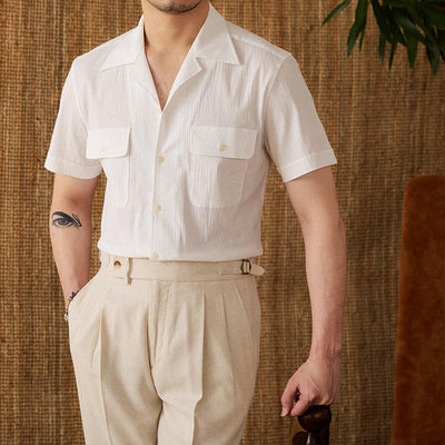 Camisa Casual Retro de Manga Corta Transpirable - Image 4