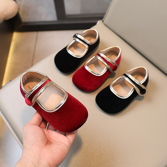 Zapatos Princesa Clásicos de Cuero Suave con Punta Cerrada