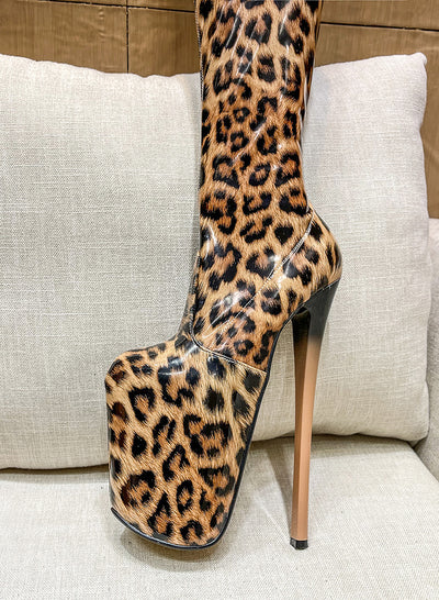 Botas Altas de Tacón con Estampado de Leopardo - Image 16