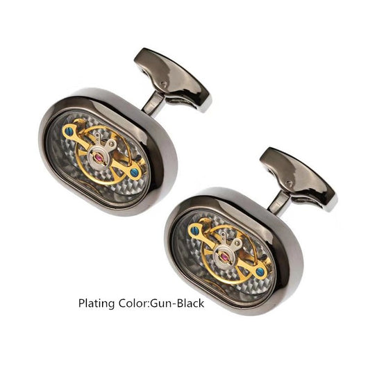 Gemelos de Puño Tourbillon Movimiento Acero Negro - Image 3