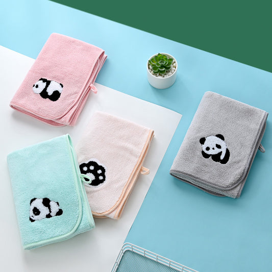 Fundas de Panda Bordado en Terciopelo Coral - Suave y Absorbentes