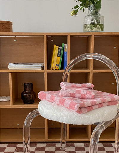 Toallas de Algodón Peinado Tejidas con Diseño Cuadrícula Padre e Hijo - Image 87
