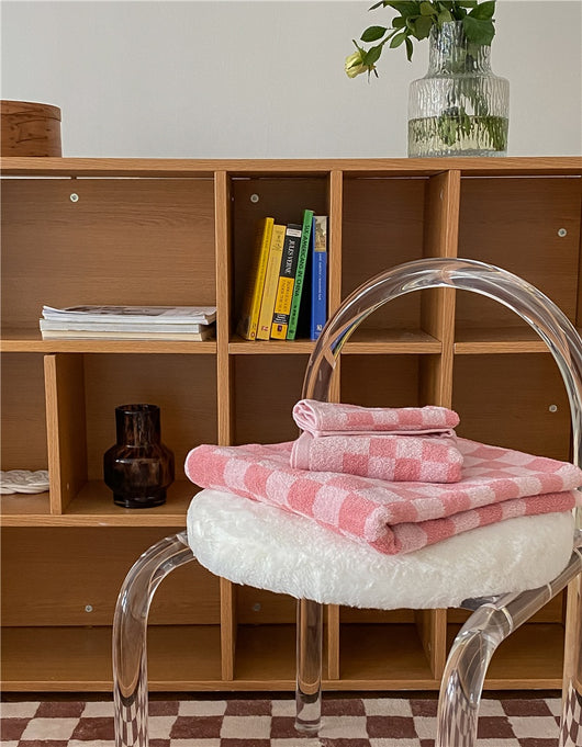Toallas de Algodón Peinado Tejidas con Diseño Cuadrícula Padre e Hijo - Image 87