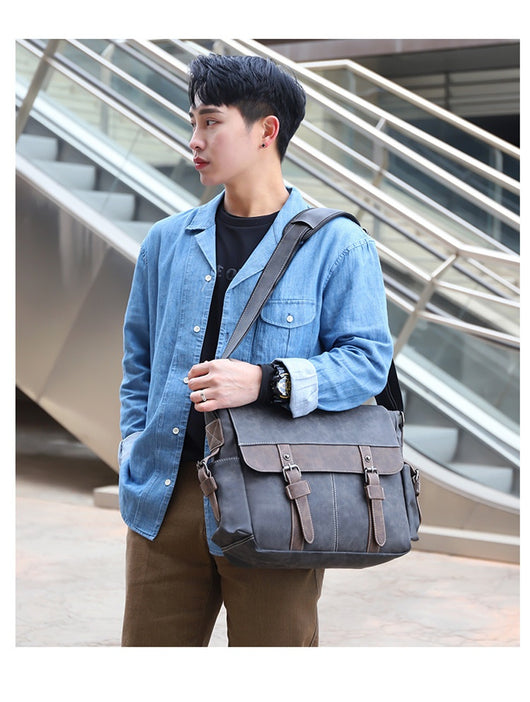 Bolso Bandolera de Cuero PU Retro para Hombre - Estilo Casual Trendy - Image 24