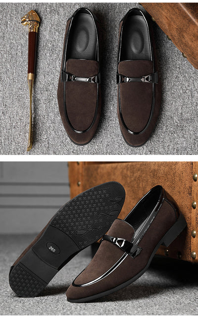 Zapatos de Cuero Formal para Hombre Talla Grande - Estilo Británico Clásico sin Cordones - Image 6