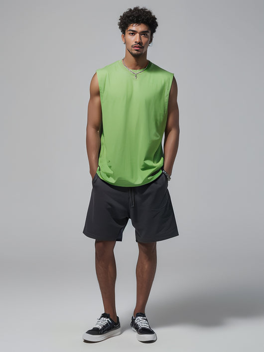 Camiseta Suelta sin Mangas para Hombre - Diseño Liso y Versátil - Image 26