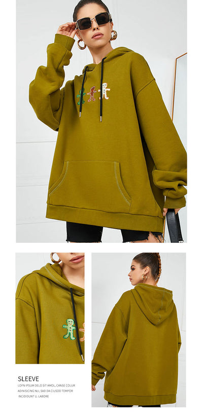 Sudadera Suelta de Manga Larga en Colores Sólidos para Mujer - Image 12