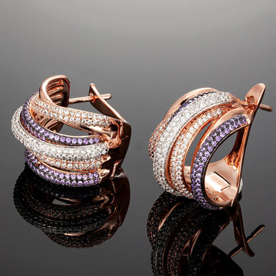 Aretes Geométricos de Cruz Tricolor - Diseño Europeo y Americano - Image 3