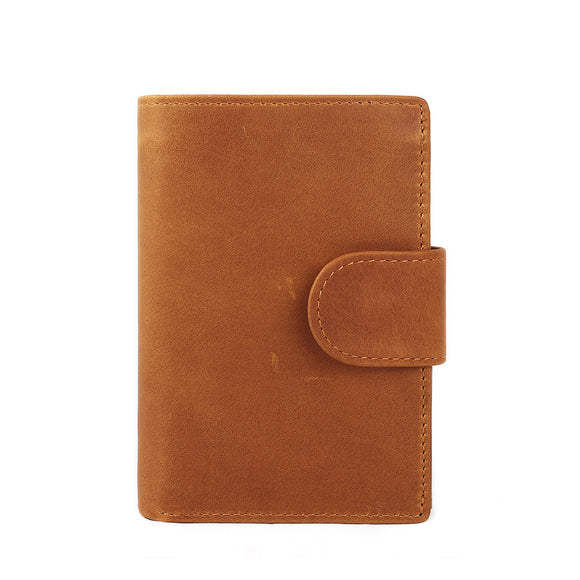 Carteira Masculina de Couro Estilo Retrô Crazy Horse - Compacta e Clássica