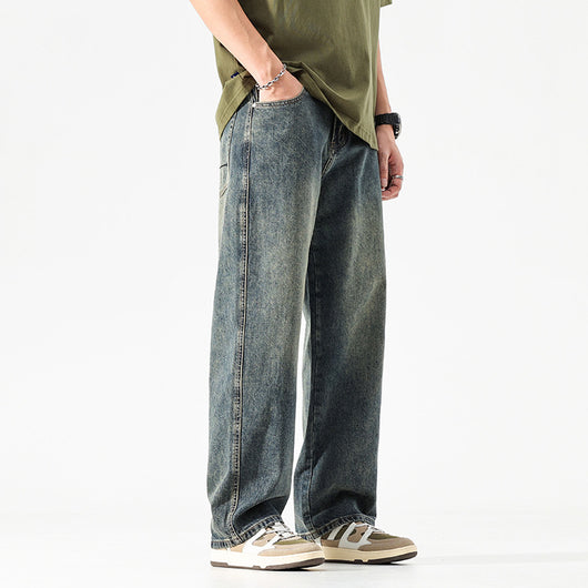 Pantalones Vaqueros Holgados de Color Sólido para Hombre - Image 4