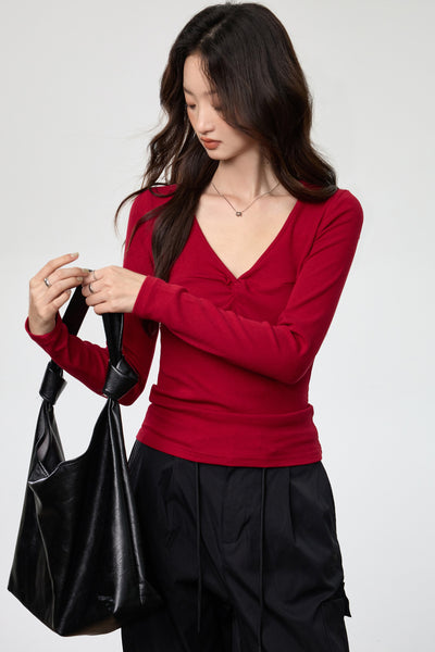 Blusa Elegante Escote Profundo con Nudo y Manga Larga - Image 20