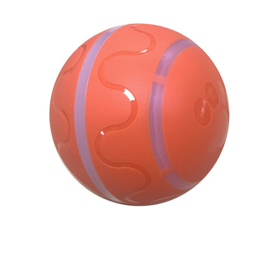 Orange pet wicked ball toy with colorful LED lights and a yellow paw-shaped remote control. - Image 13