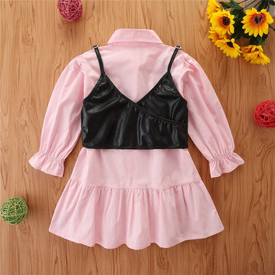 Vestido Camisa Infantil de Manga Larga Trendy - Image 3
