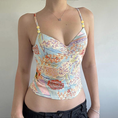 Blusa Retro Francesa con Cuentas y Contraste de Colores - Image 13
