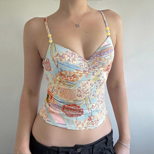 Blusa Retro Francesa con Cuentas y Contraste de Colores - Image 13