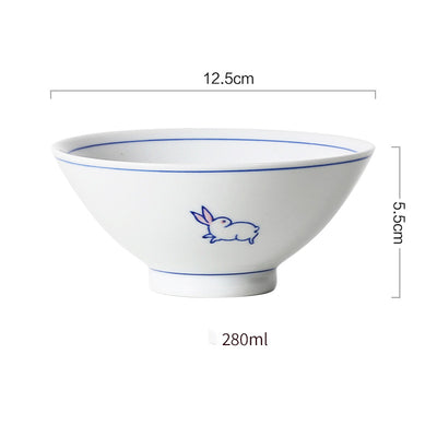 Juego de Tazones de Cerámica Japonesa Vidriada - Arroz y Sopa - Image 2