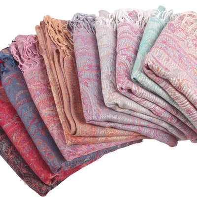 Bufanda Étnica Jacquard con Patrón Anacardo y Borlas - Estilo Europeo y Americano - Image 16