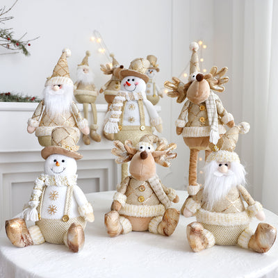 Adornos Navideños Retráctiles - Muñeco de Nieve y Reno Dorados - Image 10