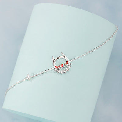 Pulsera de Plata Esterlina para Mujer con Detalles Blancos - Image 8