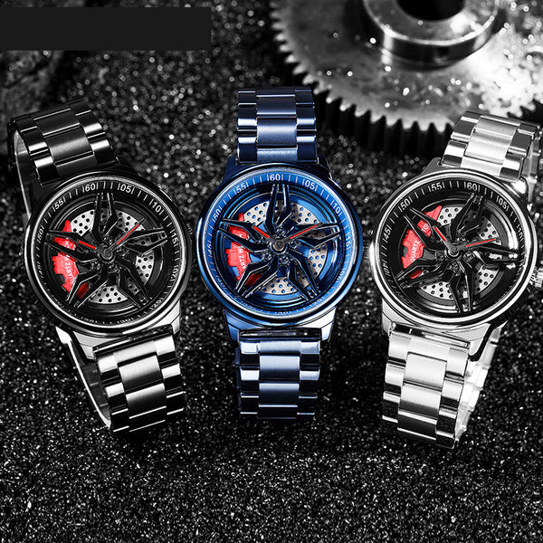 Reloj de Pulsera Ejecutivo Acero Inoxidable Disco Hueco Cuarzo