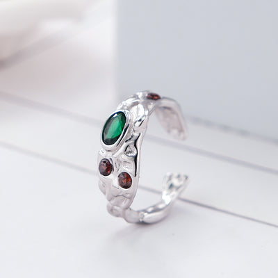 Anillo de Plata S925 con Piedra Gema Irregular para Mujer - Image 8