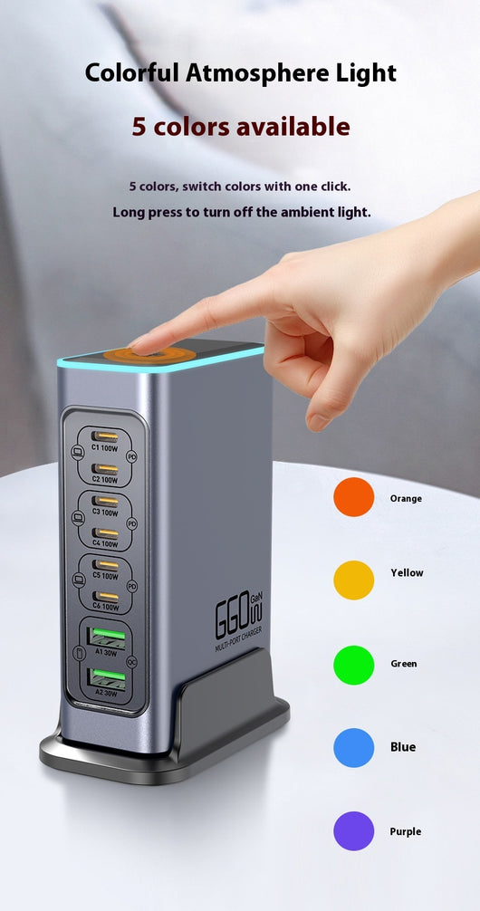 Cargador Rápido GaN 660W Multi-Puerto para Dispositivos Móviles y Tablets - Image 10