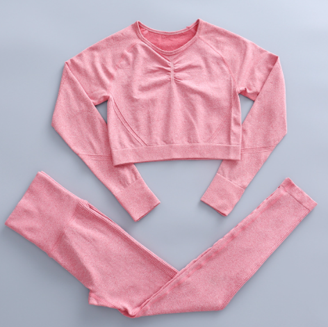 Conjunto de Yoga Ajustado con Pantalones Largos de Manga Larga para Fitness - Image 8