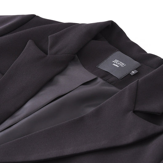 Blazer Negro Mujer Diseño Exclusivo Otoño Corte Holgado - Image 13
