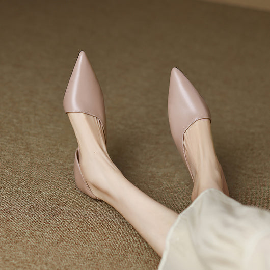 Zapatos de Tacón Bajo Estilo Retro Francés en Cuero Genuino para Mujer - Image 10