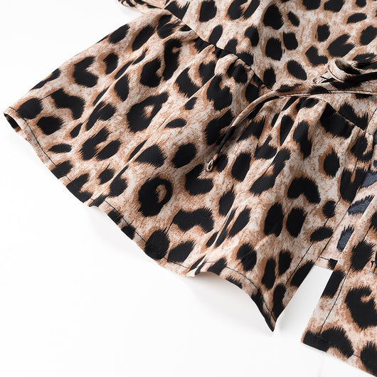Cardigan Leopardo con Mangas Abullonadas Sexy - Image 12