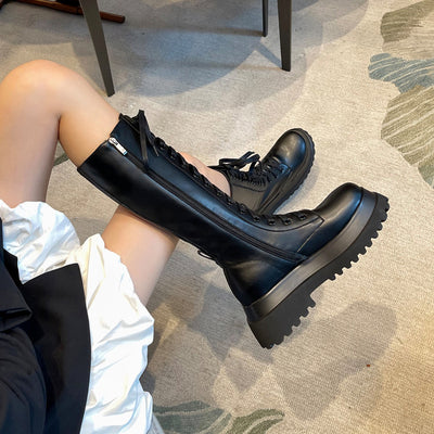 Botas Militares para Mujer con Suela Gruesa y Cierre Lateral - Image 6