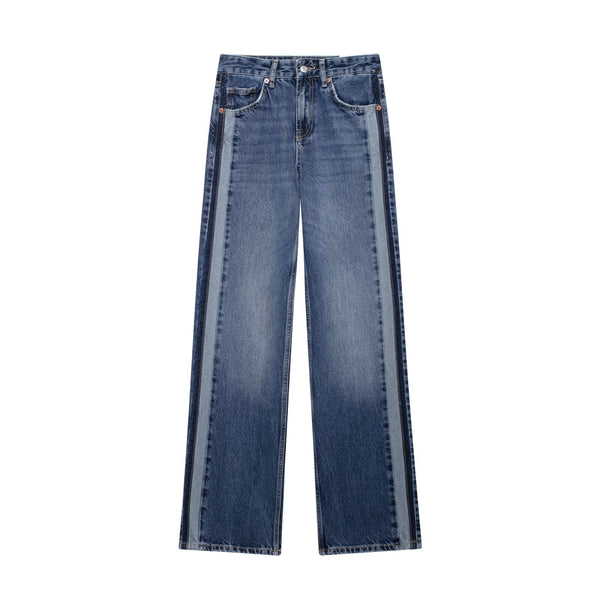 Pantalón Vaquero Cintura Media Pierna Recta Ancho