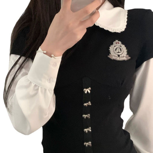 Vestido Camisero Picante con Lazo y Botones, Corte Slim - Image 9