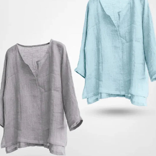 Camisa de Manga Larga Escote en V Estilo Chino para Hombre - Image 17