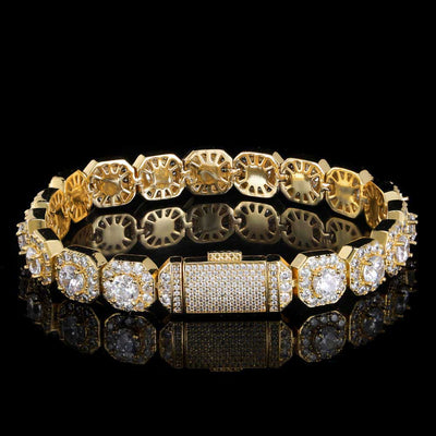 Cadena Hip Hop Cuadrada de Piedra de Caramelo - Collar y Pulsera - Image 88
