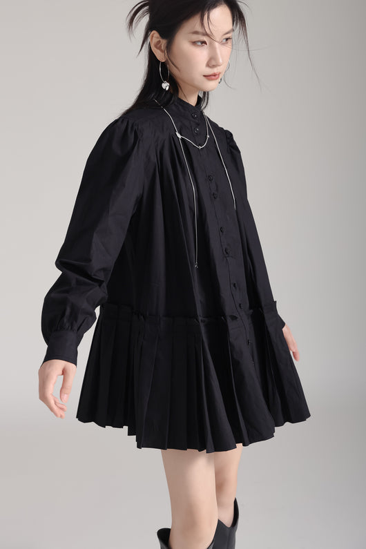 Vestido Camisero Plisado Manga Larga Diseño Exclusivo - Image 16