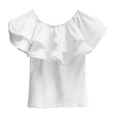 Blusa Elegante con Cuello Volante Doble Capa y Hombros Descubiertos - Image 10
