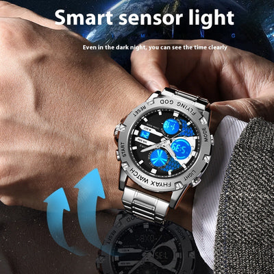 Reloj Empresarial Doble Pantalla Luminoso Resistente al Agua - Image 3