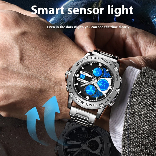 Reloj Empresarial Doble Pantalla Luminoso Resistente al Agua - Image 3