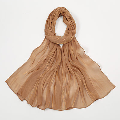 Pañuelo de Seda Chiffon Transpirable Efecto Anti-Arrugas Colores Lisos - Image 10