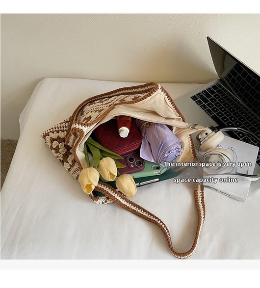 Bolso Tote Tejido a Mano Estilo Étnico Retro de Gran Capacidad - Image 10