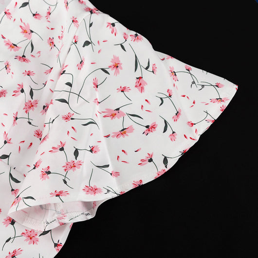 Vestido Camisero Floral con Cordones y Escote en V - Image 21