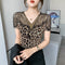 Blusa Mujer Manga Corta con Strass Brillante