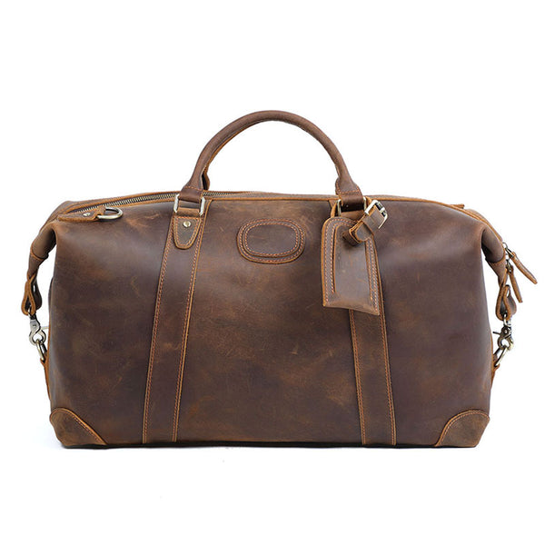 Bolsa de Viaje de Cuero Genuino Estilo Retro con Gran Capacidad para Hombre - Image 3