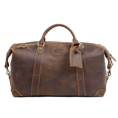 Bolsa de Viaje de Cuero Genuino Estilo Retro con Gran Capacidad para Hombre - Image 3