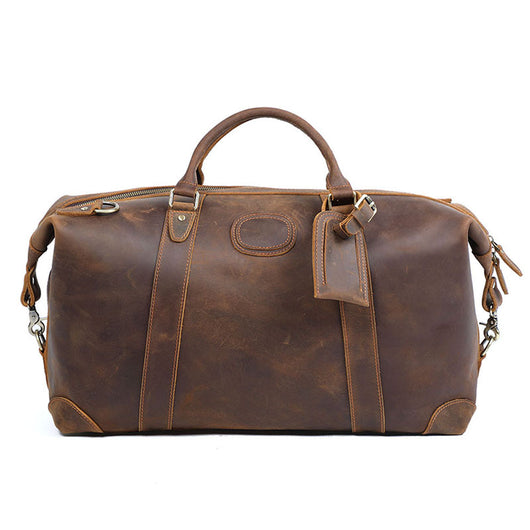 Bolsa de Viaje de Cuero Genuino Estilo Retro con Gran Capacidad para Hombre - Image 3