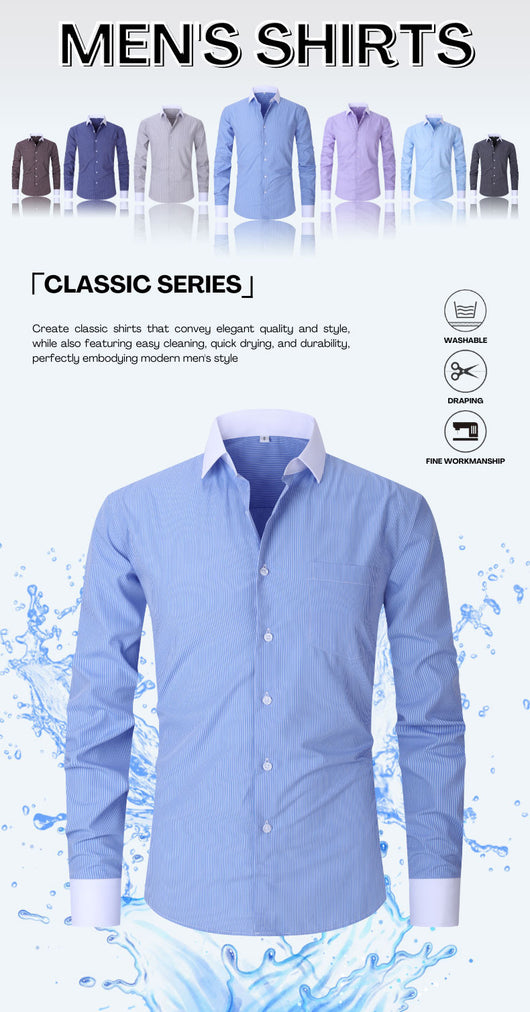 Camisa Rayada de Verano para Hombre Talla Grande - Image 29